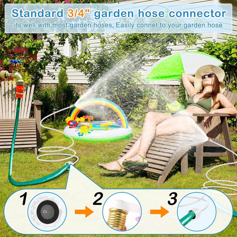 ElectricWise 2 Pack Hose Misters for Outside Patio, 60 Inch Flexible Misting System Cooling Stand Portable Water Mist for Outdoor, Hose Mister for Chicken Coop, Garden, Backyard, Bird Bath-Upgraded Thickened Mist - Image 5